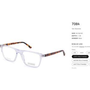 Van Staveren Australia VS Eyewear 7084 c1615 glasses FRAMES ONLY 54-18-145